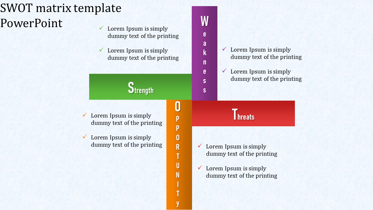 SWOT matrix template PowerPoint